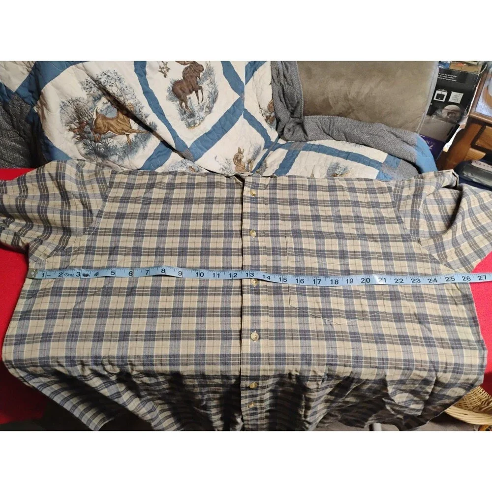 Arrow Tournament Plaid Long Sleeve Button Down Shirt Mens XL Multicolor
